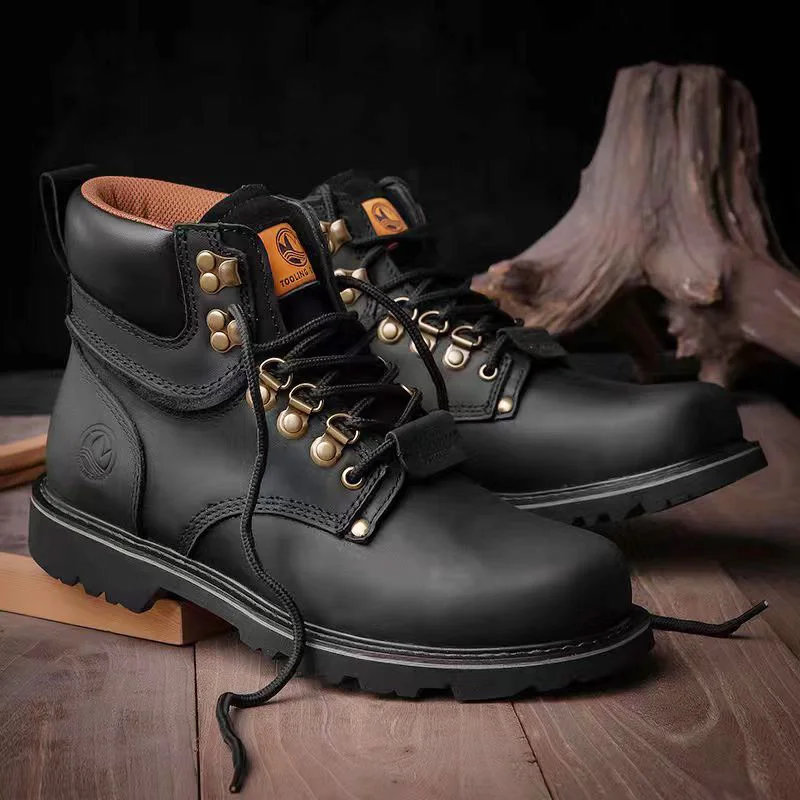 KOWM, zapatos de senderismo para exteriores para hombre, zapatillas de deporte para acampar en el desierto, zapatos de Trekking para mujer, zapatos tácticos impermeables, botas de caza de cuero - imagen 2