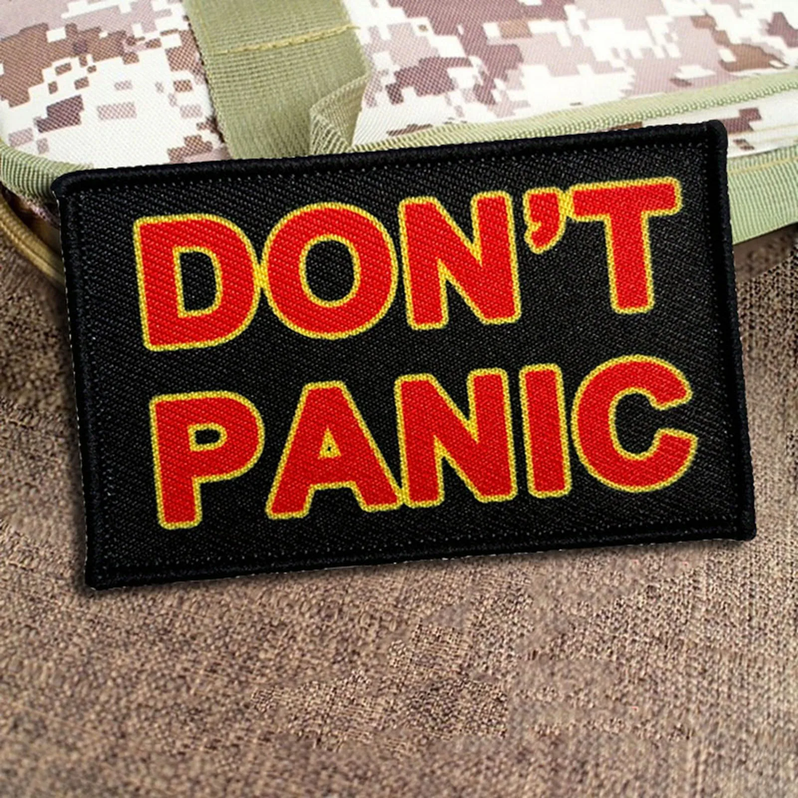 Parche táctico DON'T PANIC, parches divertidos de gancho y bucle, insignia de moral, brazalete del ejército militar, pegatinas para mochila - imagen 2