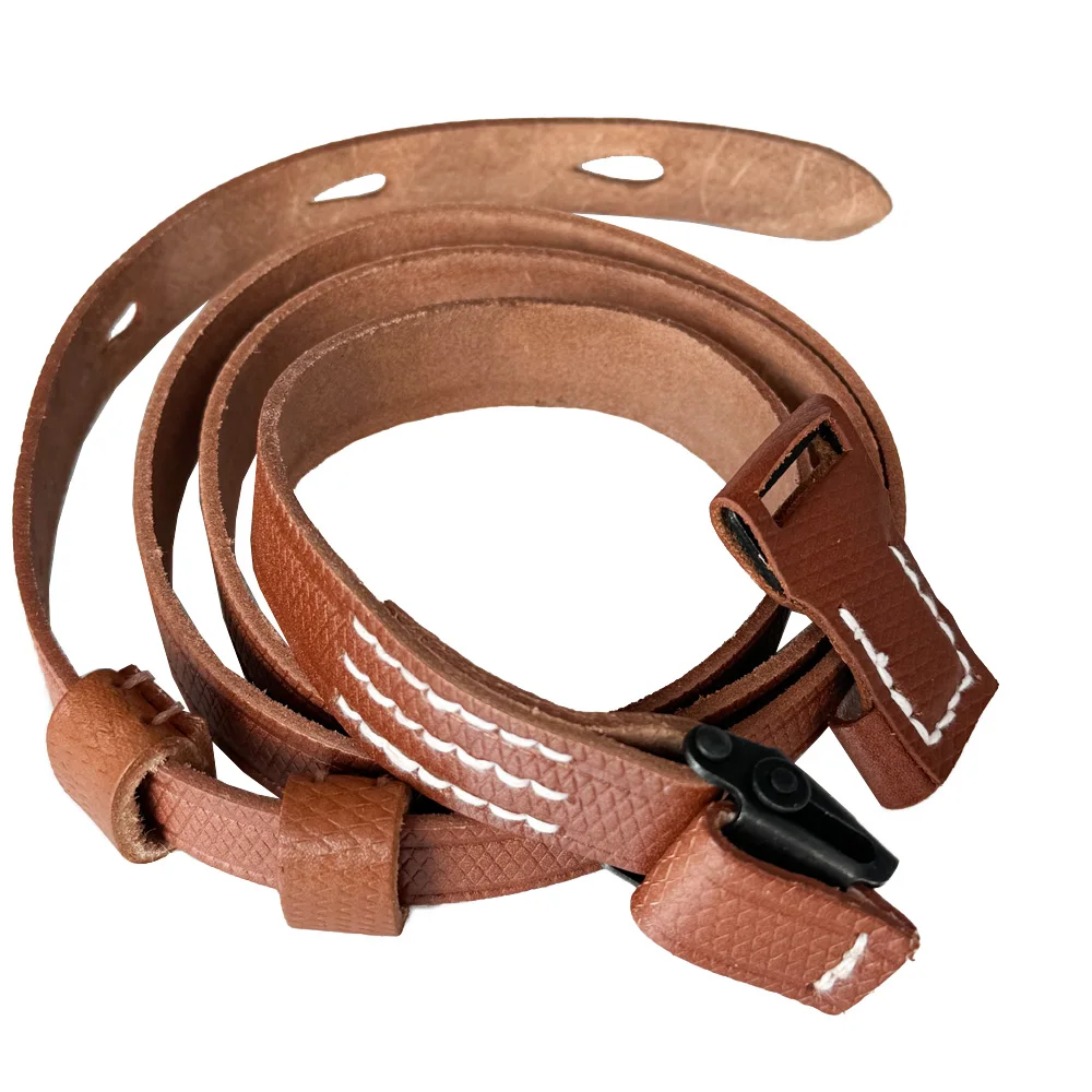 Correa alemana WW2 de 98K, soldados equipados con cuero vacuno Vintage, soporte para cámara marrón de alta calidad, correa de 98K para hombre - imagen 5