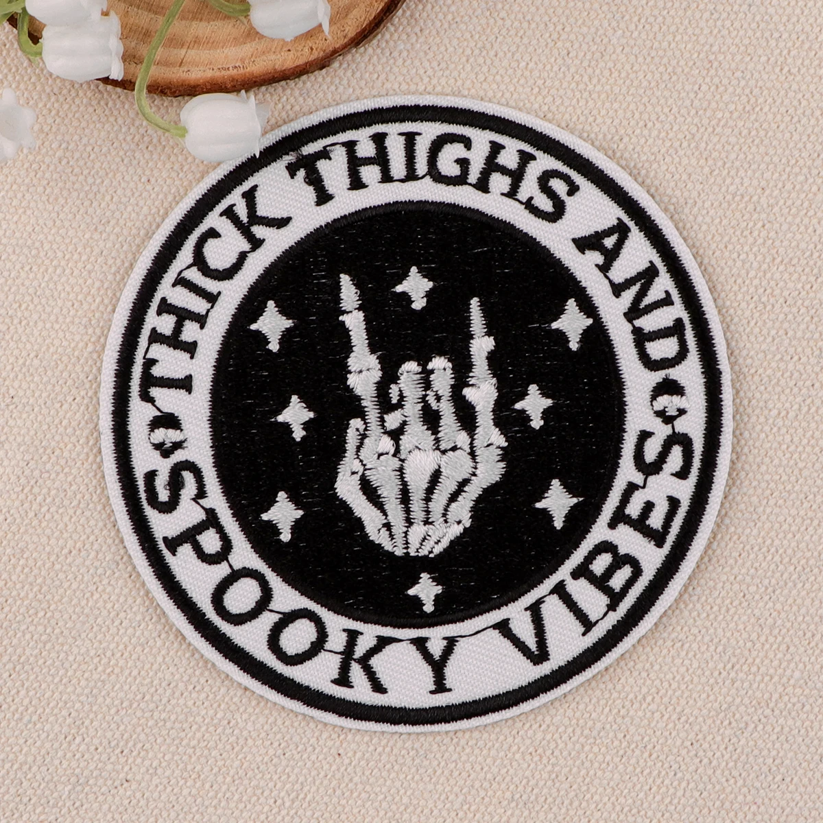 Parche bordado de esqueleto de Halloween, parches Punk góticos para planchar para ropa, parches termoadhesivos para ropa, insignias para coser DIY - imagen 5