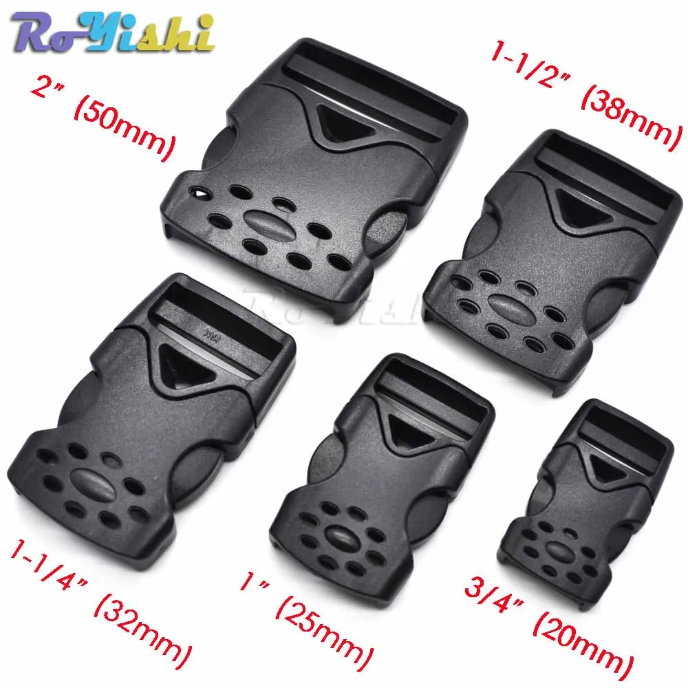 Hebilla de gancho interior de plástico para mochila táctica, correas de bolsa de viaje, 20mm, 25mm, 32mm, 38mm, 50mm, 2 unids/lote por paquete - imagen 2
