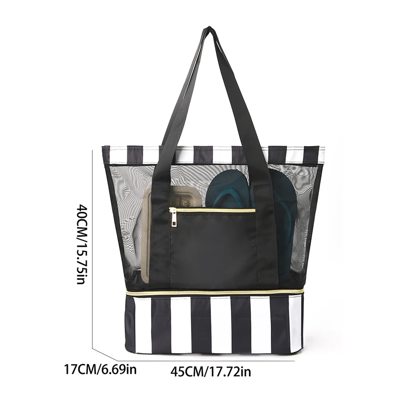 Bolso de playa transparente malla doble capa multifuncional - imagen 3