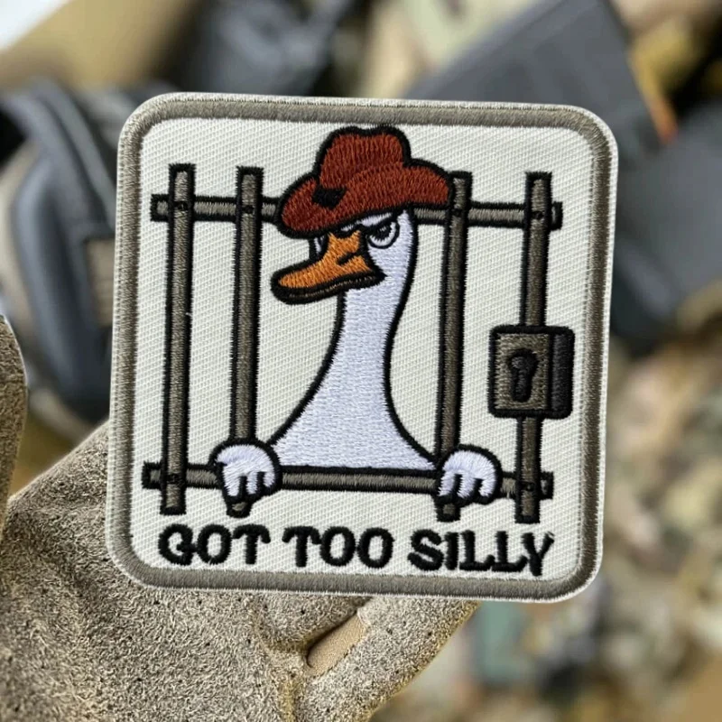 Parche bordado militar "divertido vaquero ganso", gancho, bucle, insignia de moral de Animal táctico, parches para ropa, mochila, pegatina, brazalete - imagen 2