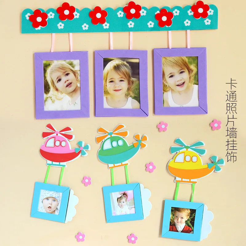 Pegatina de espuma de dibujos animados para habitación de niños, marco de fotos de EVA, casa de estrellas, forma de corazón, bricolaje, combinación de fotos, papel tapiz personalizado - imagen 3
