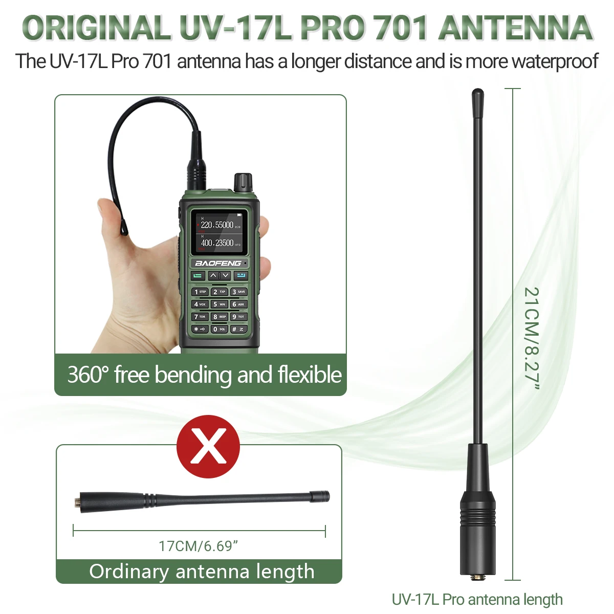 Baofeng UV-17 Pro V2 Tri Band Walkie Talkie Frecuencia de copia inalámbrica Largo alcance Tipo-C UV-5R UV-21 Pro Ham Radio bidireccional - imagen 4