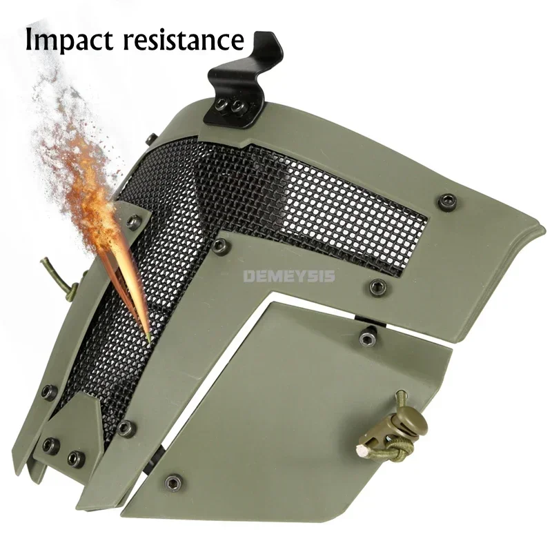 Máscara de tiro resistente a impactos táctica Airsoft máscara protectora de cara completa accesorios de juego de guerra de caza al aire libre - imagen 4