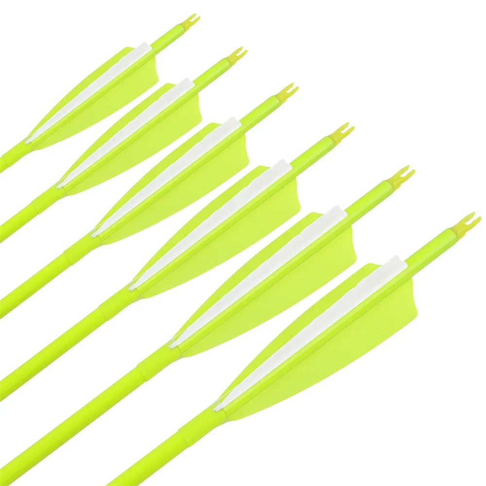 6/12 Uds SP500 600 flecha de carbono mixto 31,57 "flecha pluma Natural 100Gr punta de flecha insertada arco Nock tiro con arco al aire libre - imagen 4