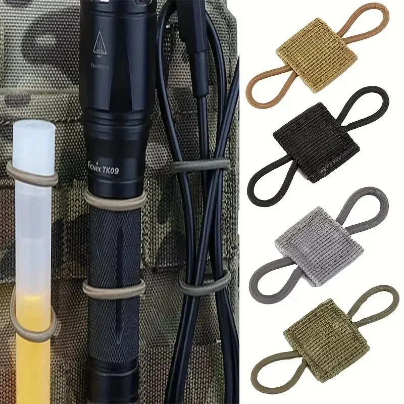 10 Uds MOLLE correas elásticas de nailon cinta hebilla al aire libre senderismo caza mochila chaleco PTT antena palo tubo vinculante retenedor