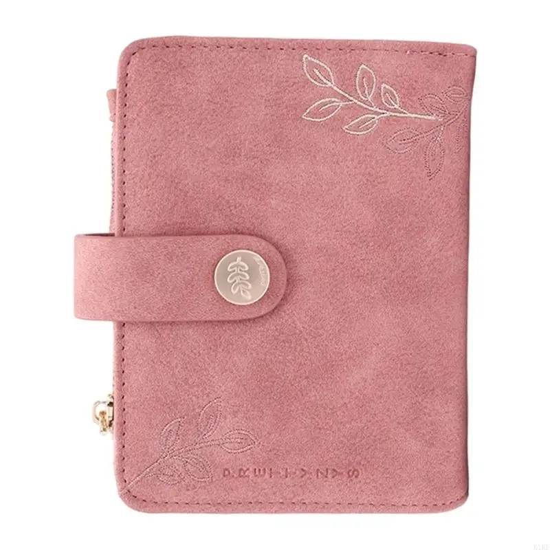 Carpeta cuero PU con 5 anillos para mujer, billetera, cuaderno planificador presupuesto recargable con bolsillo para con 5 - imagen 3