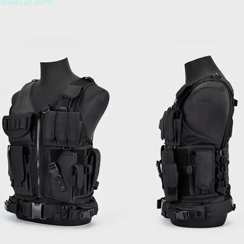 Ropa de seguridad para caza, chaleco táctico Swat, chaqueta Swat, aparejo de pecho, multibolsillo del ejército Cs, accesorios de Camping - imagen 5