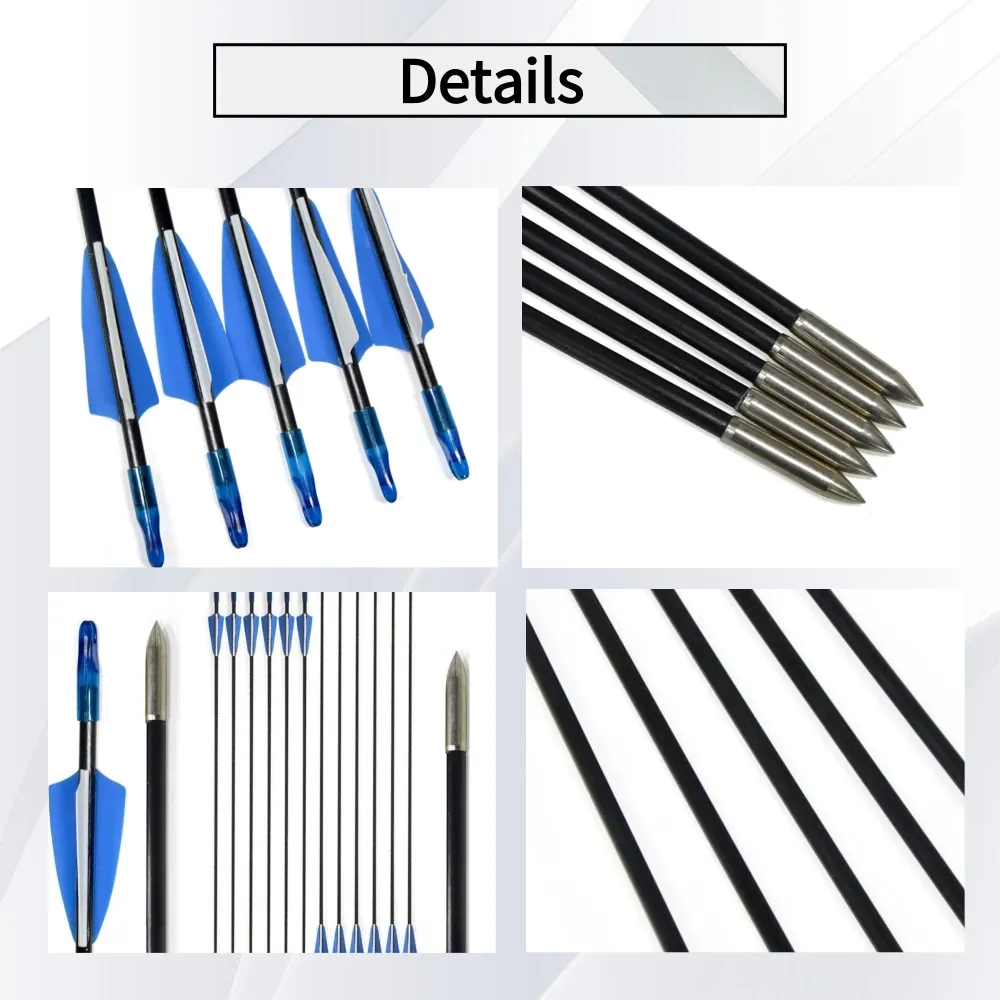 Flechas de fibra de vidrio para arco – ID4mm 31 pulgadas caza - imagen 5
