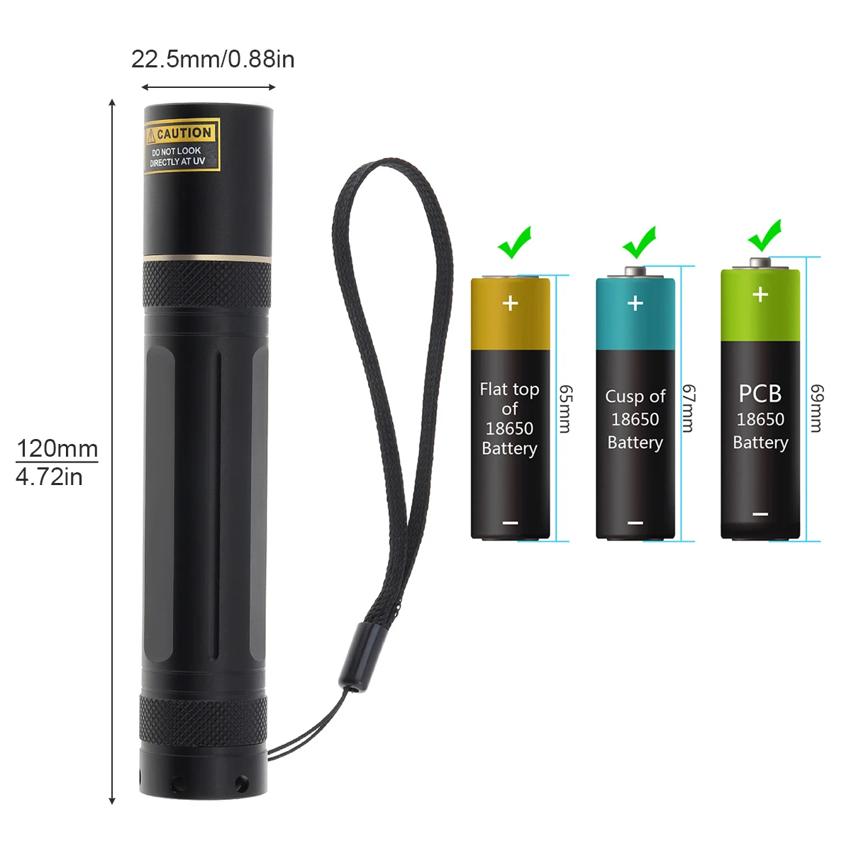 Linterna UV portátil para manchas secas, luz LED púrpura de 5W, 365nm, detección de orina de mascotas - imagen 2