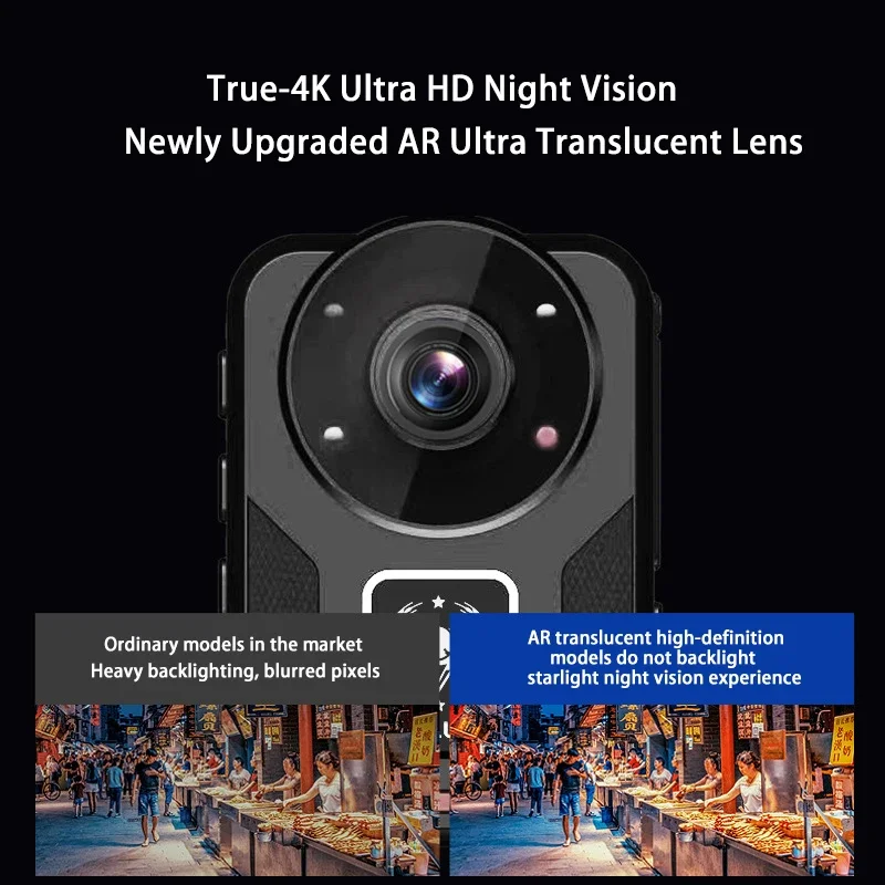 Mini cámara corporal B20 HD 4K, grabadora de policía, cámara corporal para el pecho, videocámara de visión nocturna, cámara de salpicadero con grabación en bucle - imagen 2