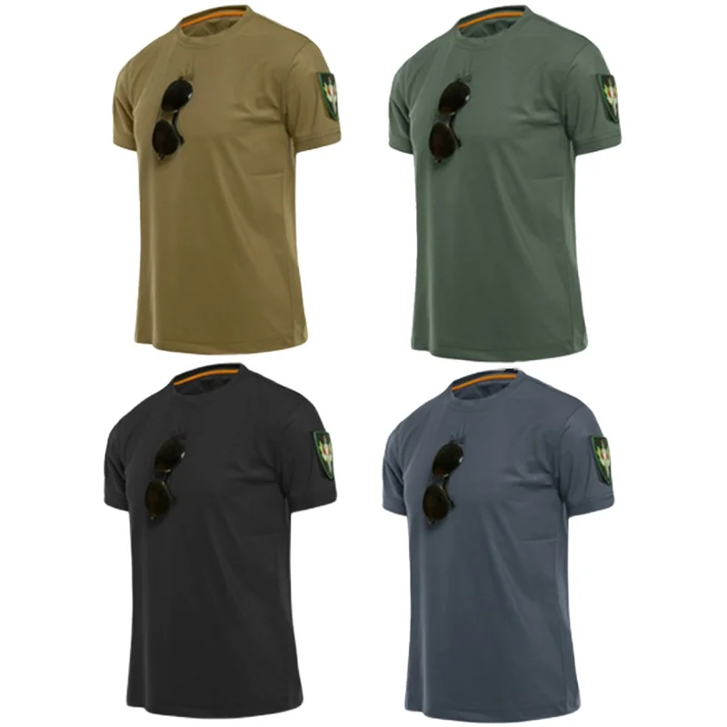 Mege-Camiseta táctica para hombre, camiseta de manga corta de secado rápido, ropa de caza - imagen 5