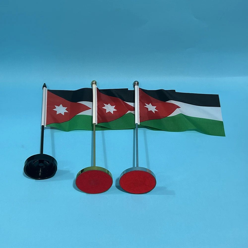 Bandera de la SKY, bandera de escritorio de oficina de la bandera de Jordan, 14x21cm, bandera nacional de Jordan de poliéster para adornos de escritorio, banderas - imagen 3