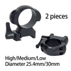 Anillos para mira 1/30mm bajo/medio/alto liberación rápida riel 20mm