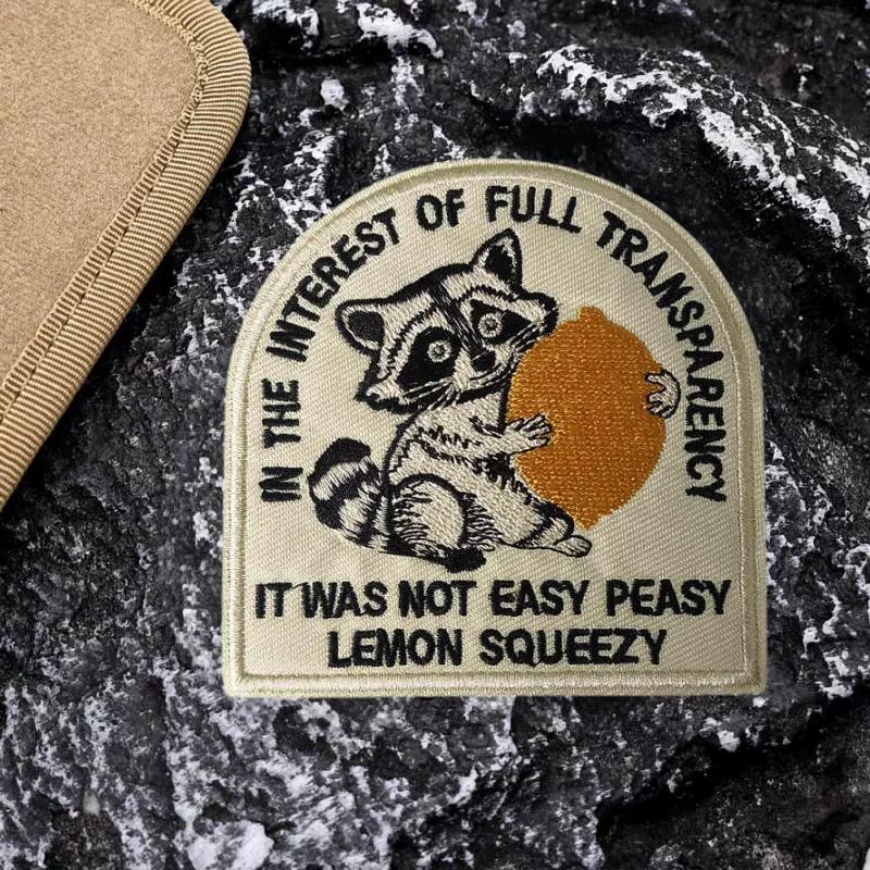 No era fácil, parche bordado exprimido de limón, parches tácticos de gancho y bucle de ardilla para ropa, mochila, pegatina, brazalete - imagen 4