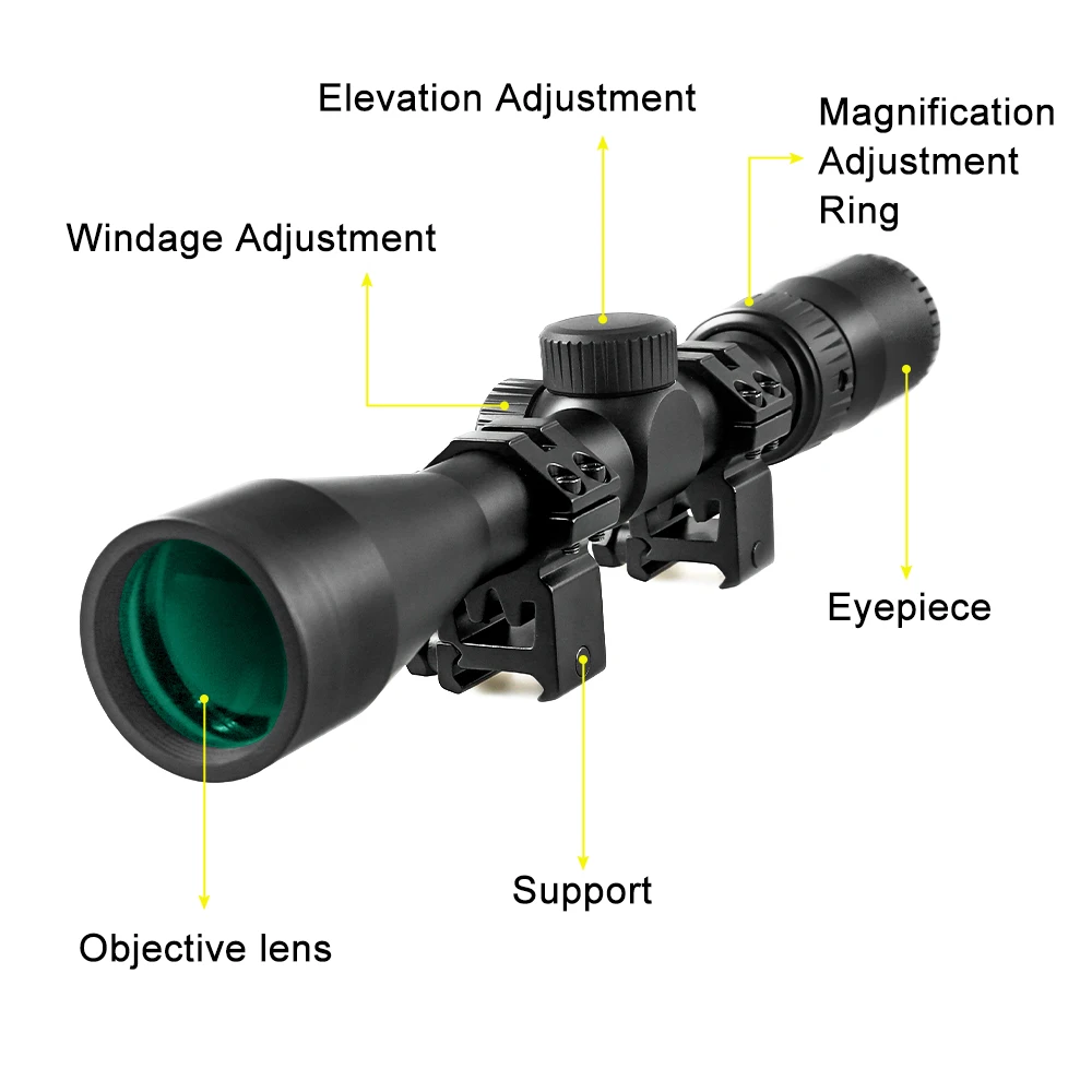 Mira telescópica para rifle de caza con óptica y tapa de lente - imagen 2