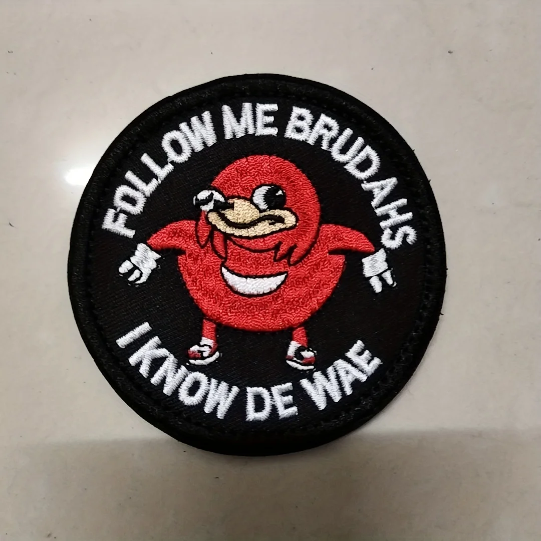 parches velcro mochila tácticos de bordados Parche táctico Morton Home-Ugandan Knuckles "Follow me negro divertido Meme Velcros parche aplique gancho y bucle para equipo militar, 1 ud. - imagen 5