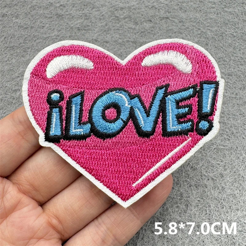 Parche bordado de cinta musical para planchar para ropa, parches fusibles DIY, bola de discoteca, corazón, patrón a cuadros, parche adhesivo, insignia - imagen 3