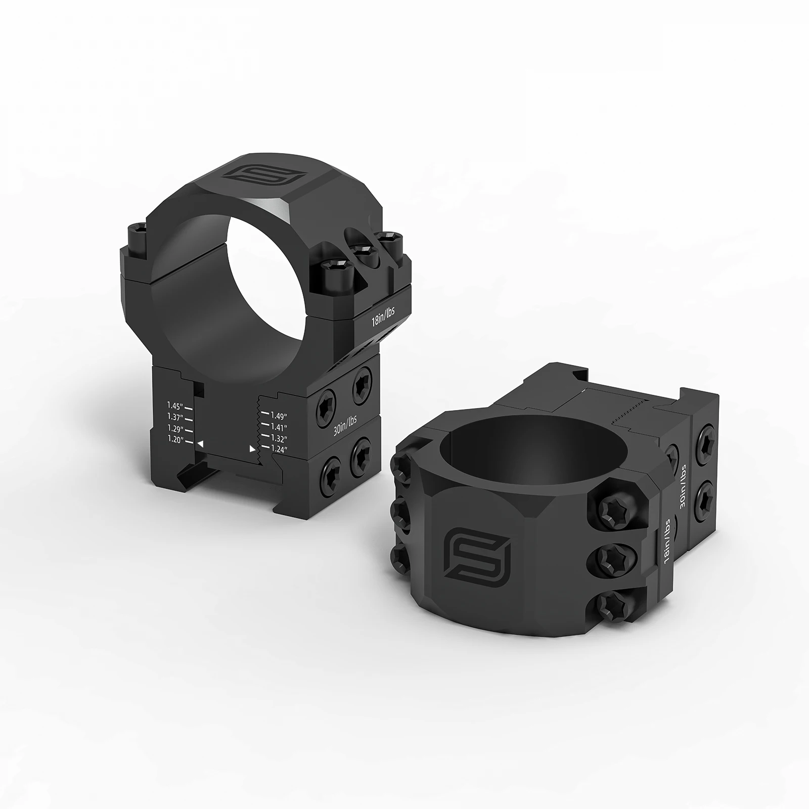 SPINA OPTICS Anillas de Mira Diámetro 30mm Ajustables en Elevación, para Riel Picatinny 21mm, Accesorio para Rifle de Caza AR15 .556 etc. - imagen 4