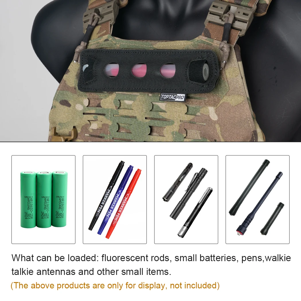 TOPTACPRO bolsa táctica para barras luminosas fluorescencia Chemlight engranaje gancho bucle TP8523 - imagen 3