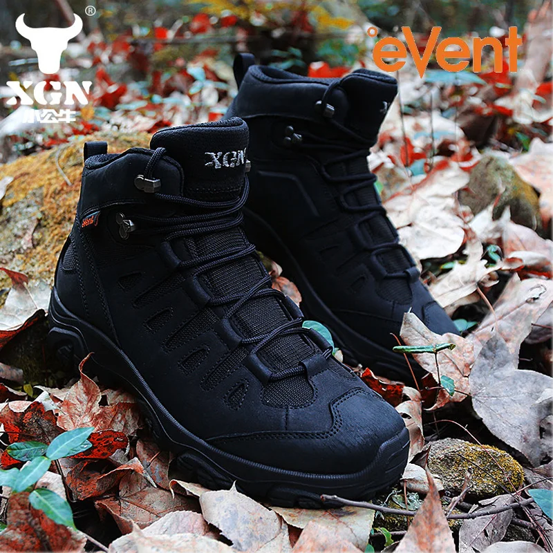 Botas trekking impermeables antideslizantes de piel de vaca para hombre - imagen 3