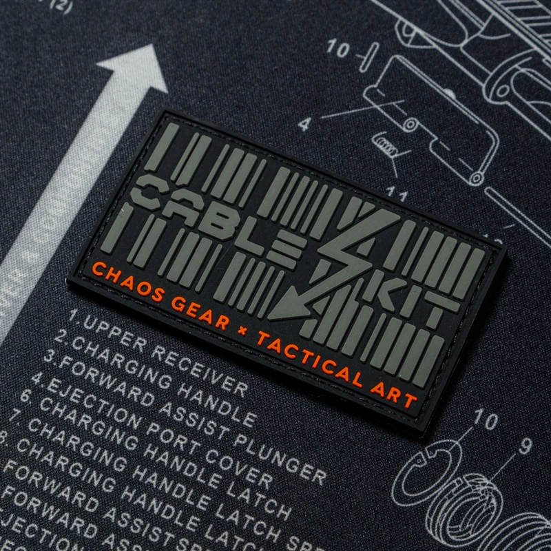 CHAOS GEAR-Kit de cables de conexión de PVC, arte táctico rectangular luminoso, insignia de flecha relámpago, modelo exclusivo para decoración de bolsas de ropa - imagen 4