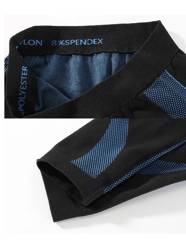 Ropa interior deportiva sin costuras para hombre, ropa interior de manga larga resistente al desgaste para gimnasio, Fitness, Yoga, Otoño Invierno, ropa interior transpirable para esquiar - imagen 5