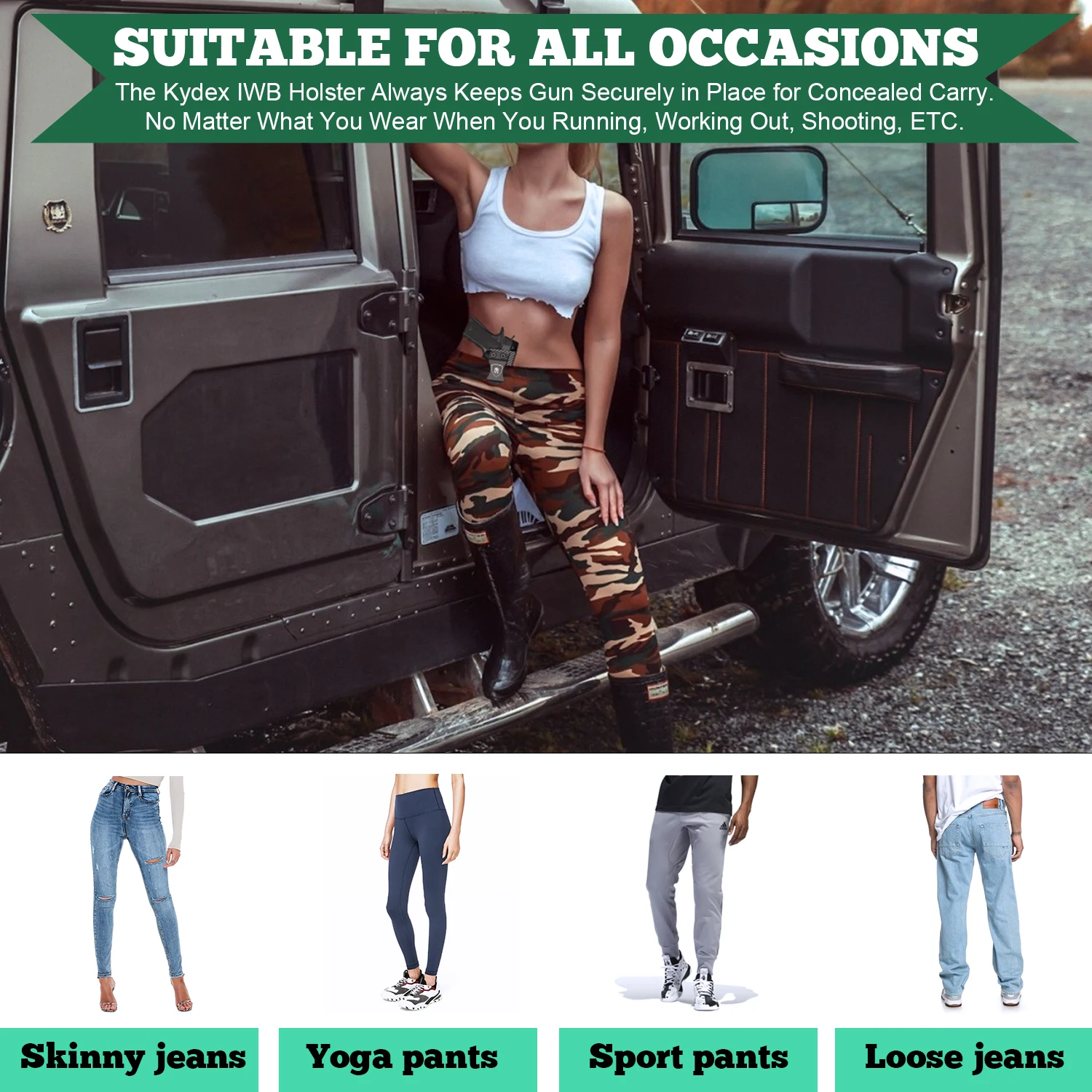 Funda 1911, IWB Kydex Holster Fit 1911 5 ''sin Riel, Colt/Kimber/Springfield/S & W/Ruger/Taurus/Rock Island y más 1911 pistolas - imagen 5