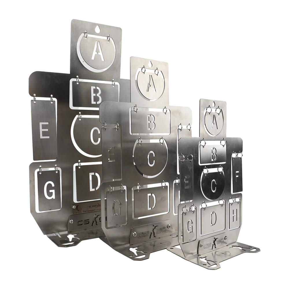 Objetivo de tiro de acero inoxidable S/M/L para tirachinas, bola de acero, objetivo de pistola, objetivo de entrenamiento de tiro con arco, soporte de objetivo - imagen 4