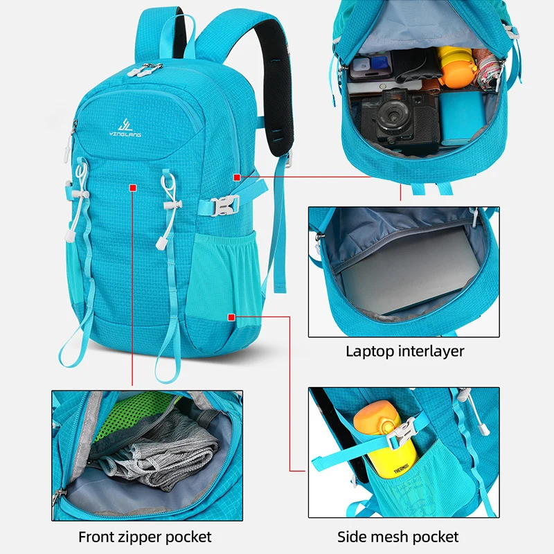 Mochila ligera para escalada, bolsa de viaje para exteriores, senderismo, Camping, mochila grande y ligera para viajar, mochila deportiva para ordenador portátil - imagen 4