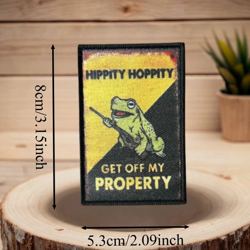 Parche de impresión Hippity Hoppity, chaleco táctico, insignia de moral con gancho y bucle, pegatinas decorativas para mochila, parches para brazalete para ropa - imagen 3