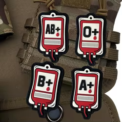 Parche táctico grupos sanguíneos – Insignia velcro para mochilas y brazaletes