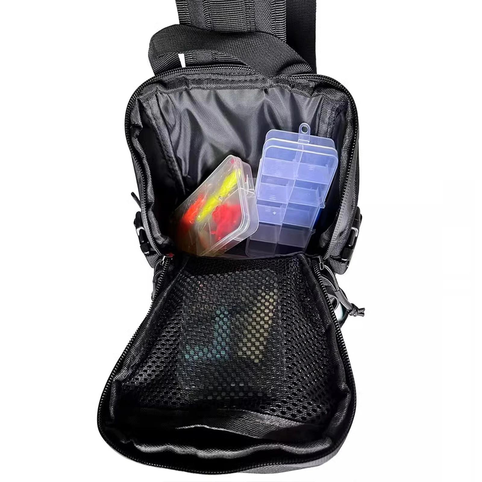 Bolsa de pecho táctica ajustable con cremallera lisa unisex aire libre - imagen 3