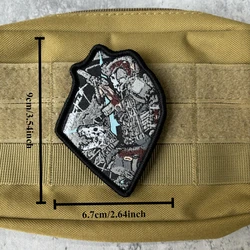 Parche táctico MOLLE calavera tejida para mochila y equipamiento militar