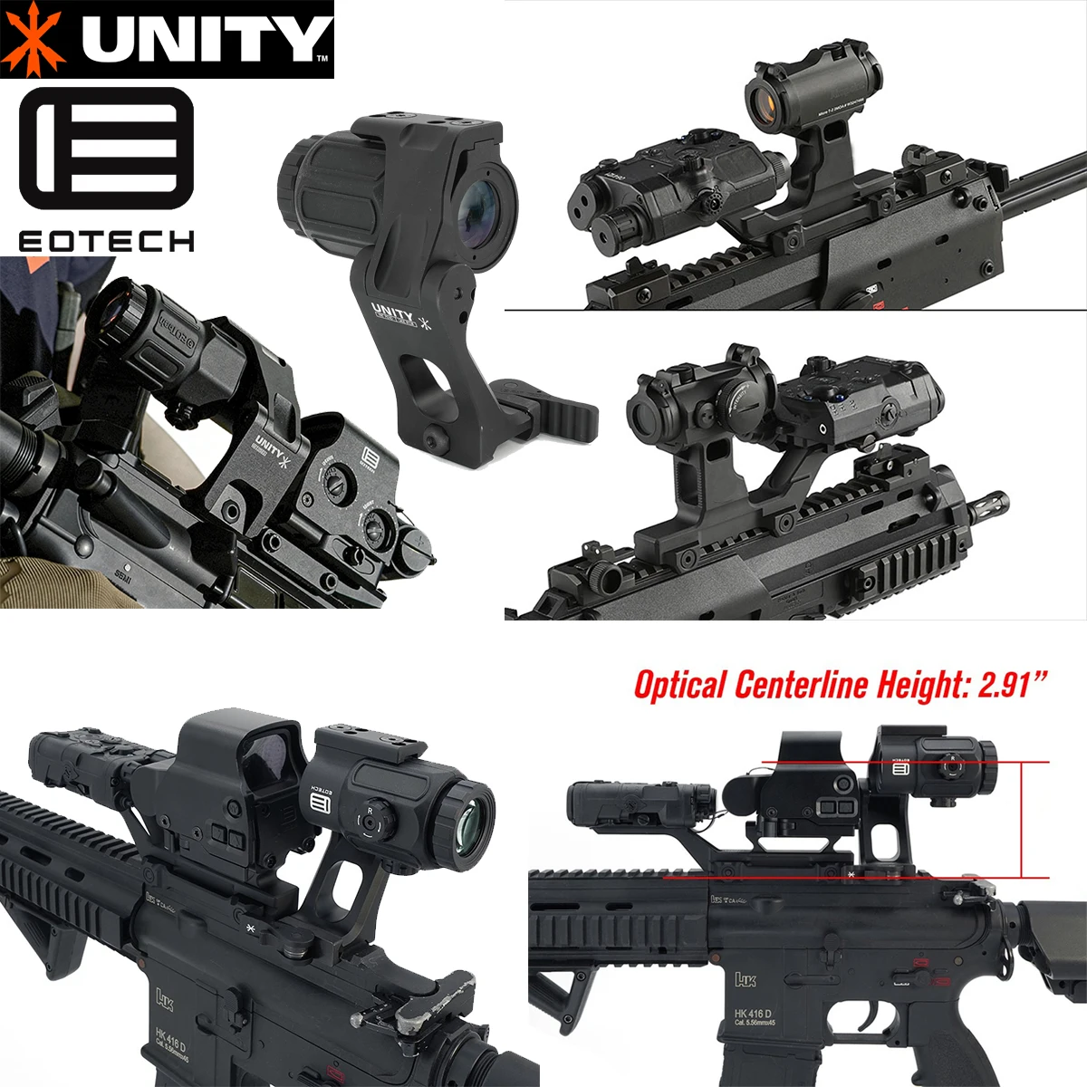 GB Group Hydra UNITY Fast FTC 2,26 2,91 soporte elevador óptico para lupa EOTECH G33 G43 G45 551 552 553 558 vista holográfica
