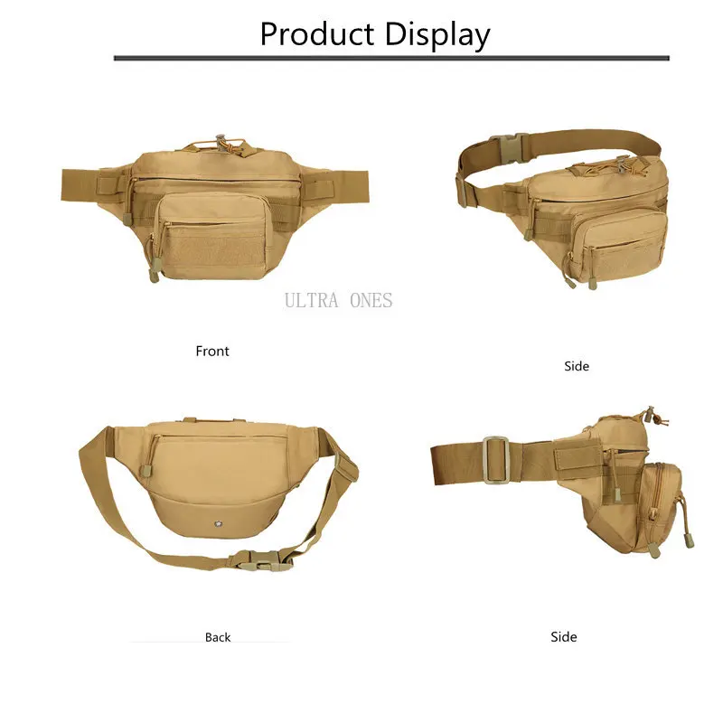 Riñonera táctica para senderismo, Trekking, correr, montar, paquete de cinturón ajustable, acampar al aire libre, caza, herramienta de pesca, bolsas de hombro - imagen 5