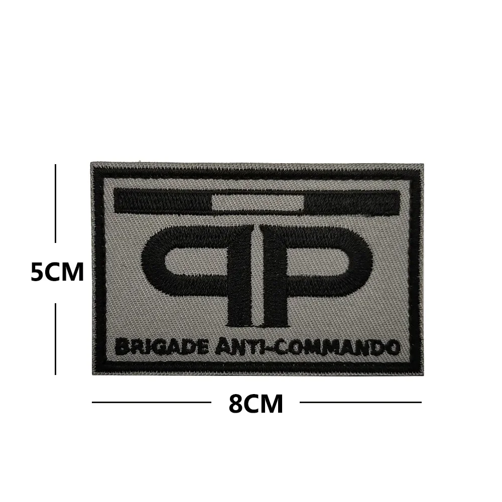 Parches de gancho y bucle bordados del equipo anti asalto BRI francés, insignia de moral de ventilador militar, pegatina para brazalete, parche táctico para mochila - imagen 3