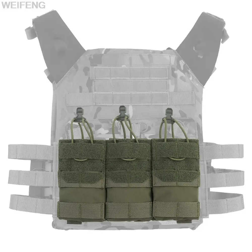 Bolsa militar Triple de 5,56mm, chaleco militar incorporado, aparejo de pecho, parte superior abierta, M4, M16, AR15, bolsa de funda Mag, accesorios de caza - imagen 2