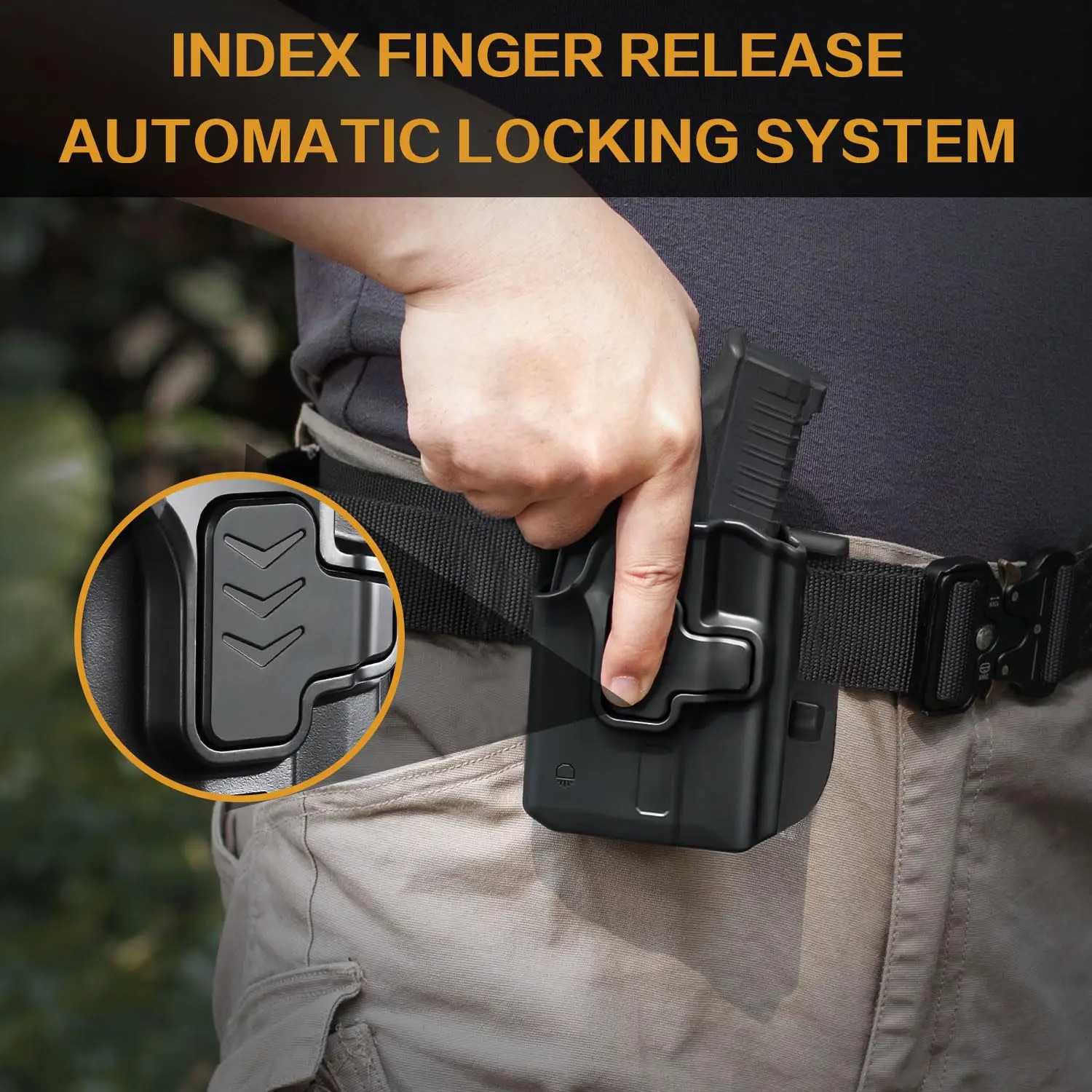 Compatible con Hellcat + TLR-6, solo funda, funda OWB nivel II, solo para Springfield Hellcat,TLR6, funda de transporte con cinturilla exterior, mano derecha - imagen 2