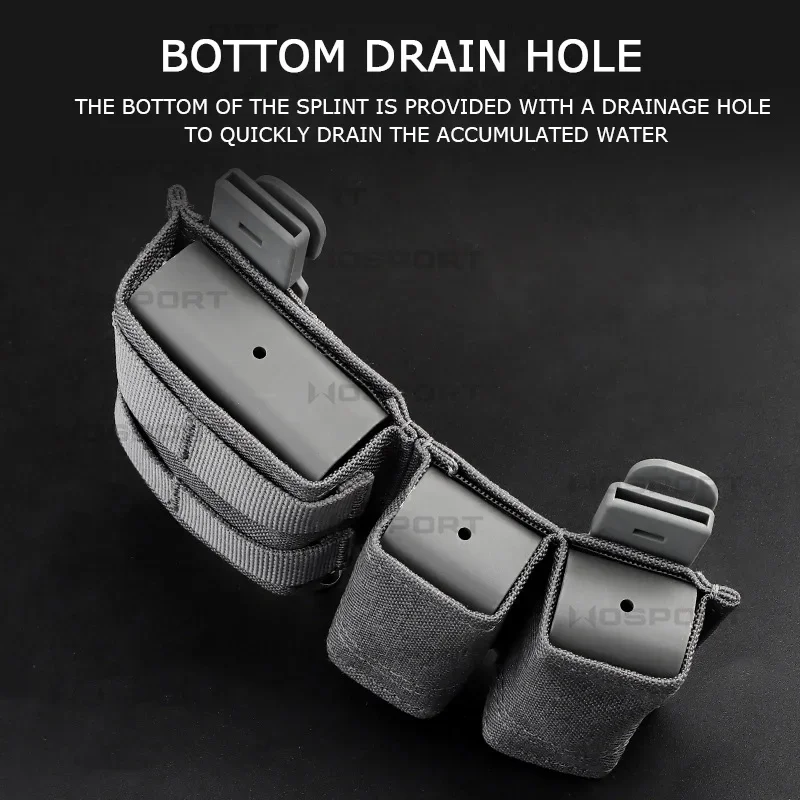 Bolsa táctica para revistas de 9mm, bolsa para revistas doble Molle de caza con Clip duro, funda para tarjetas de 5,56 Mag - imagen 4
