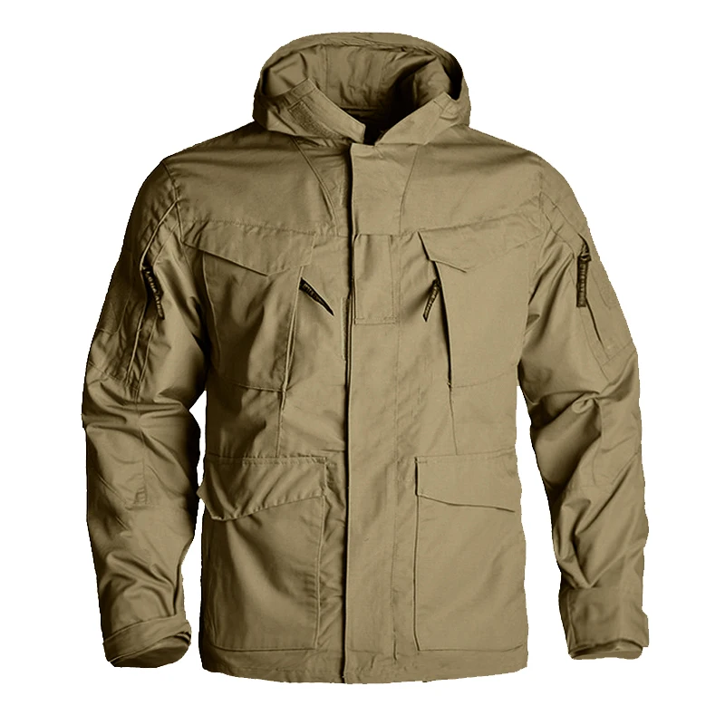 HAN WILD-cortavientos táctico M65 para hombre, chaqueta militar impermeable con capucha, abrigo de piloto de vuelo, uniforme a prueba de viento - imagen 2