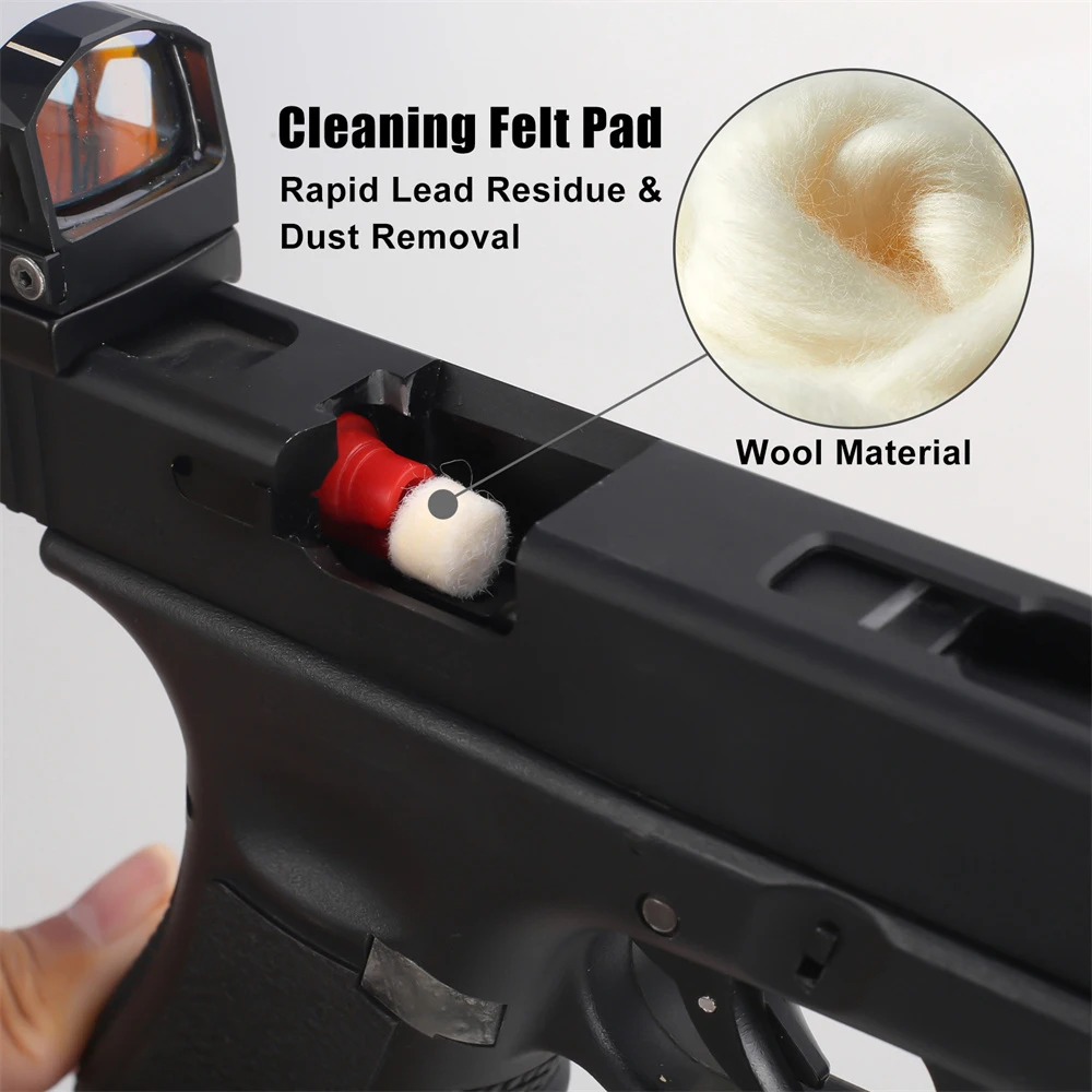 305 Uds Kit de limpieza de pistola. 22.30 herramienta de limpieza de cámara de 9mm Rifle pistola paño limpio almohadilla de limpieza de cámara limpieza de pistola Jag de latón - imagen 3