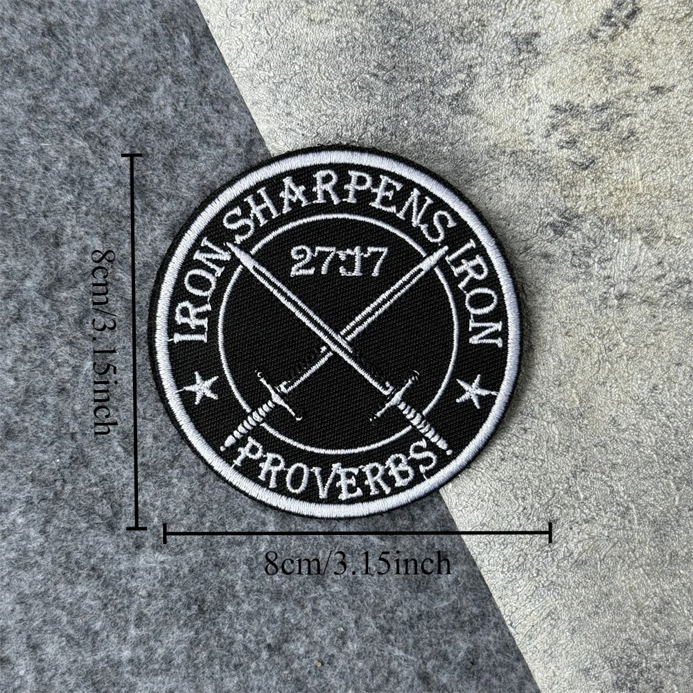 Parche del ejército de Jesús, insignia de moral táctica, la cruz de Cristo, parches bordados con gancho para ropa, pegatina de equipo militar - imagen 2