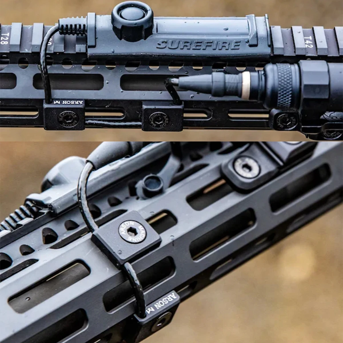 3 unids/set máquina táctica Arson gestión de cables MLOK sistema WireGuide para M300 M600 PEQ armas linterna interruptor Cable Clip - imagen 3