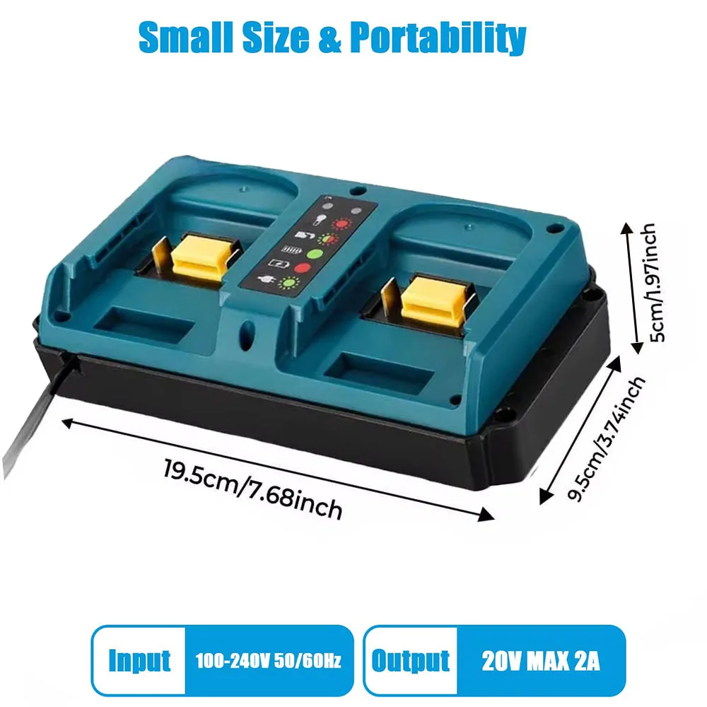 Piezas de herramientas eléctricas para batería de litio Makita 14,4 V 18V DC18RD cargador rápido portátil BL1830 BL1860B BL1850B BL1430 BL1460 DC18RC - imagen 4