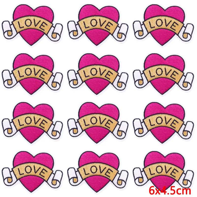 Parche bordado de amor para ropa, parche termoadhesivo de corazón con letras para ropa, pegatinas para planchar, APPI, 10 unids/pack - imagen 5