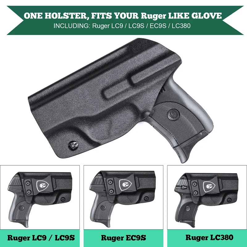 Ajuste: Ruger LC9 / Ruger LC9S / Ruger LC380 / Ruger EC9S, funda IWB KYDEX, funda interior para cintura, transporte oculto, mano derecha - imagen 2