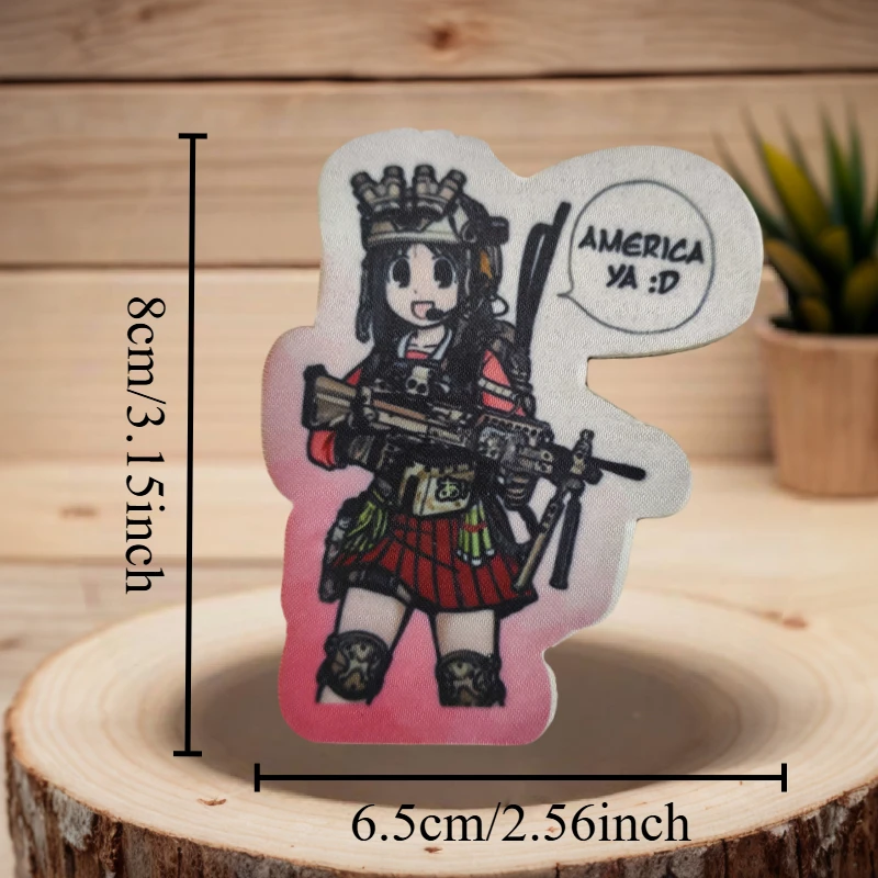Parche con estampado de chica de animación de Anime, gancho y bucle militar, insignia de moral táctica, mochila, parches adhesivos decorativos para ropa - imagen 3